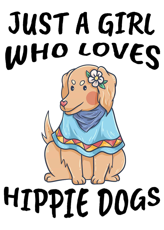 Dog hippie girl