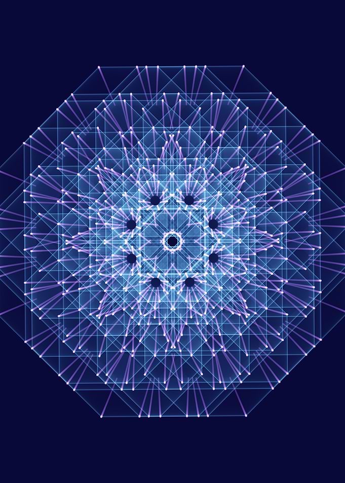 Blue Sacred Geometry Manda