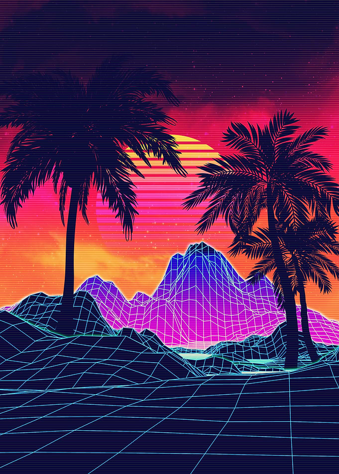 80s aesthetic landscape
