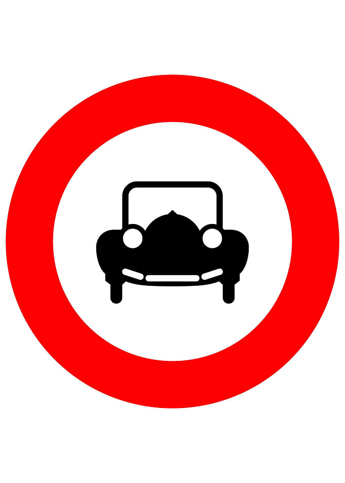 Macau Road Sign No Car