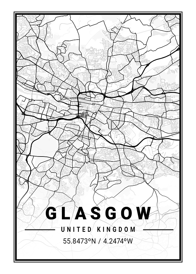 Glasgow Light City Map