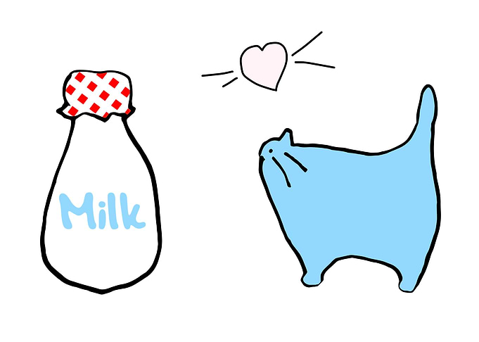 Milk lover cat