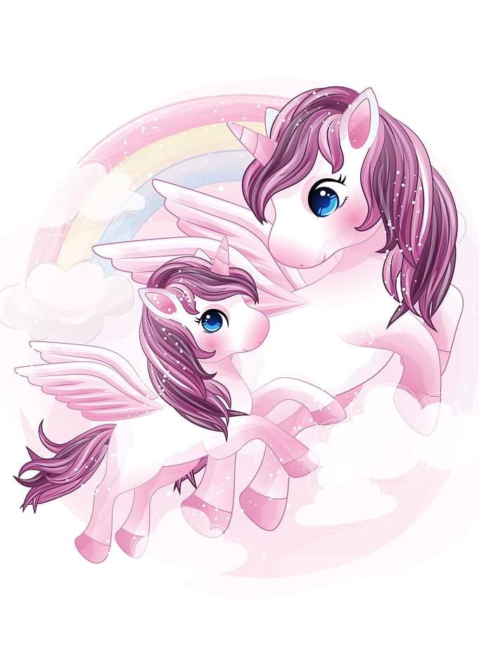 Unicorn mother and baby