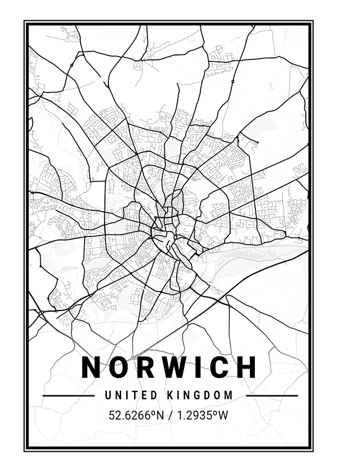 Norwich Light City Map