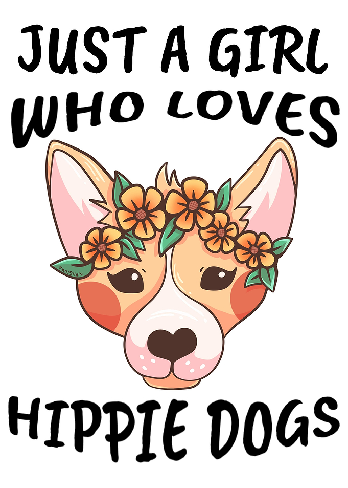 Dog hippie girl