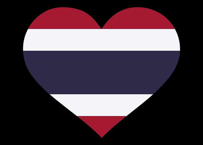 Thailand flag heart