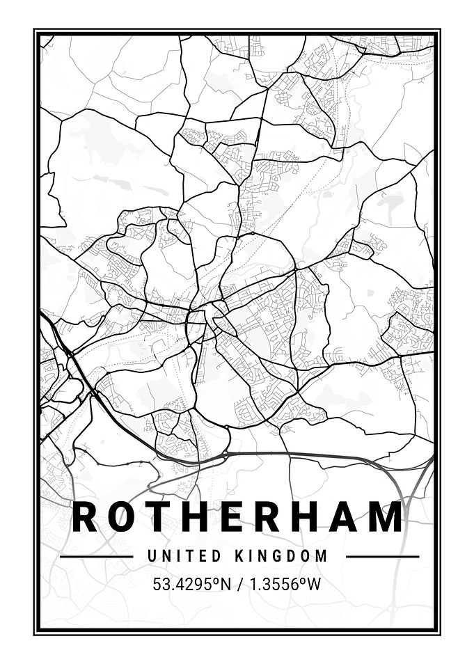 Rotherham Light City Map