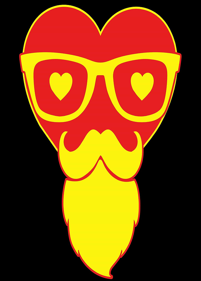 Hipster Heart Love Love