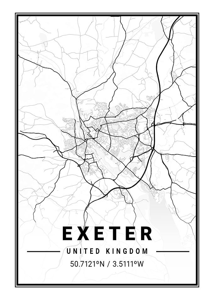 Exeter Light City Map