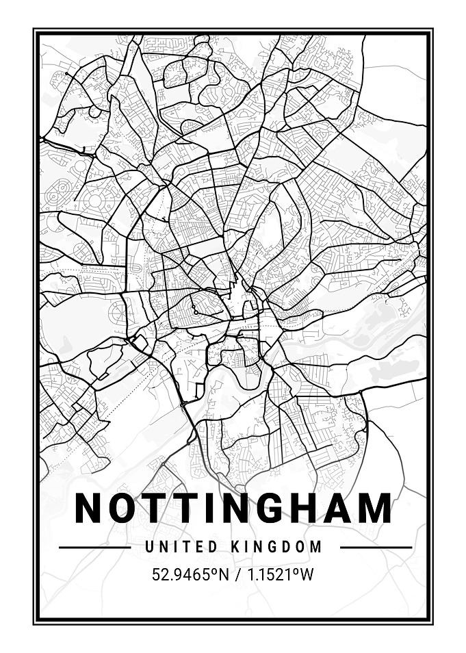 Nottingham Light City Map
