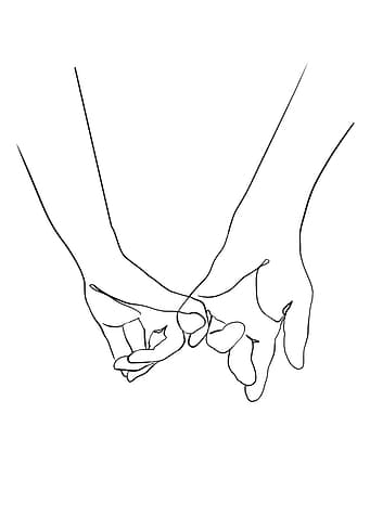 One Line Holding Hands