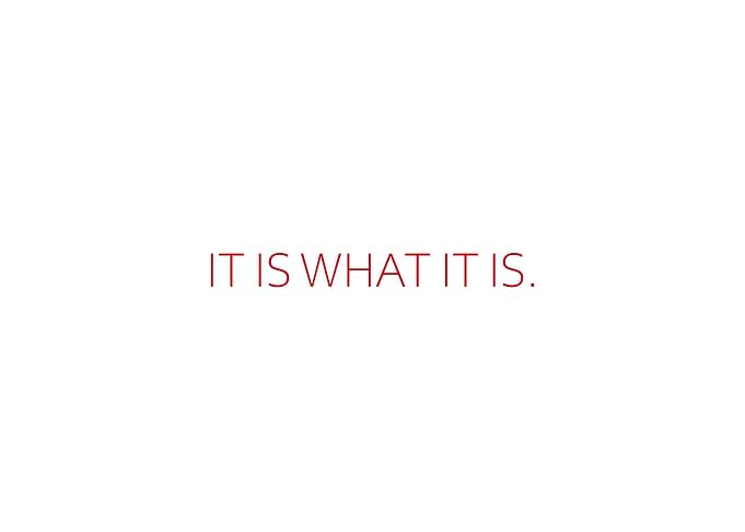 It Is What It Is