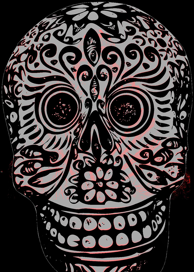 Gray Sugar Skull