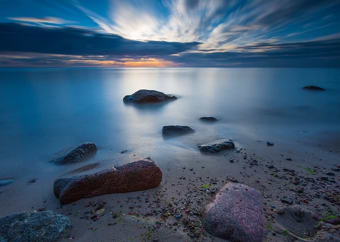 Shore Coast Landscape Sunr