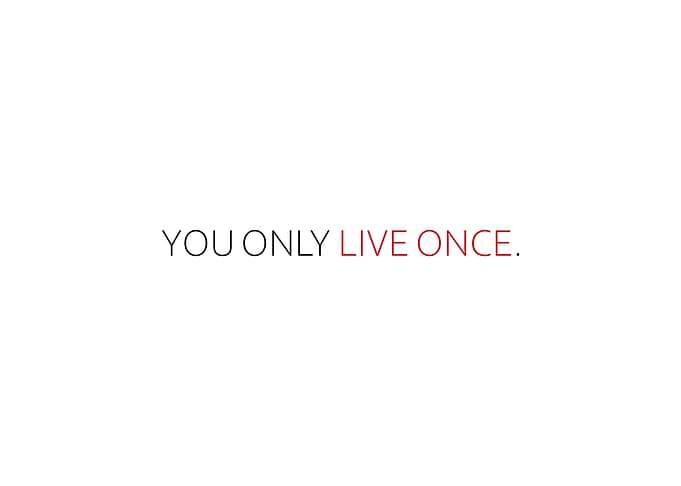 You Only Live Once