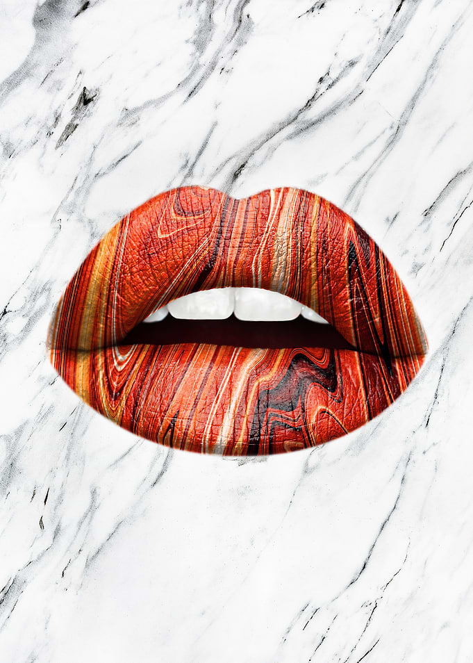 Red Abstract Lips