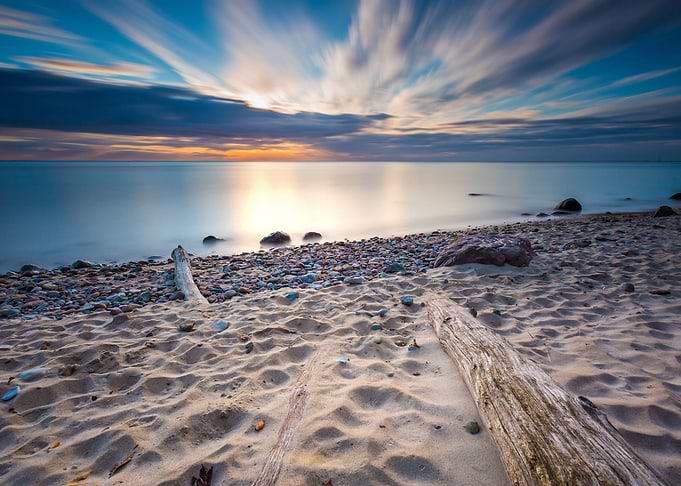 Shore Coast Landscape Sunr