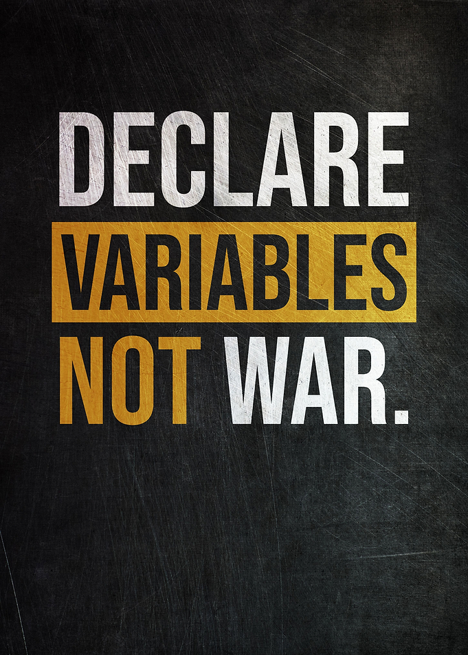 Declare Variables Not War