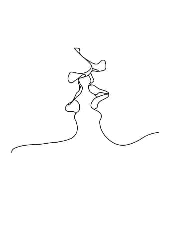 One Line Kissing Girls