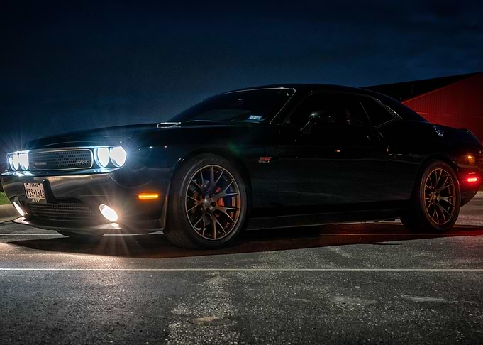 Dodge Challenger at night