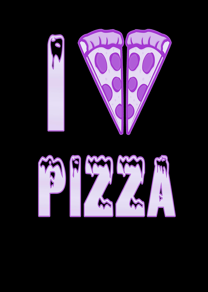 I love pizza Love heart