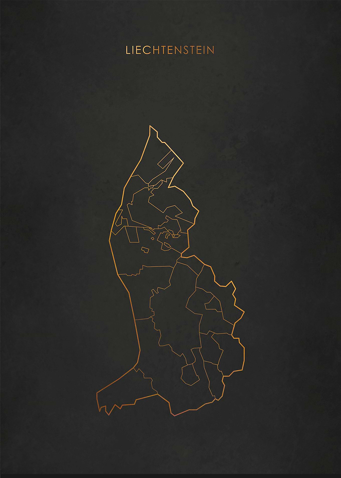 Gold Liechtenstein Map