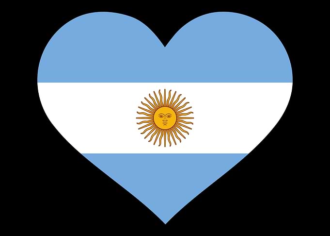 Argentina flag heart