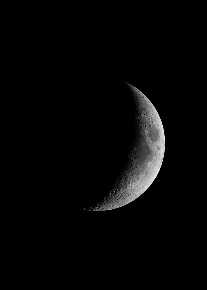 Beautiful Half Moon in sky
