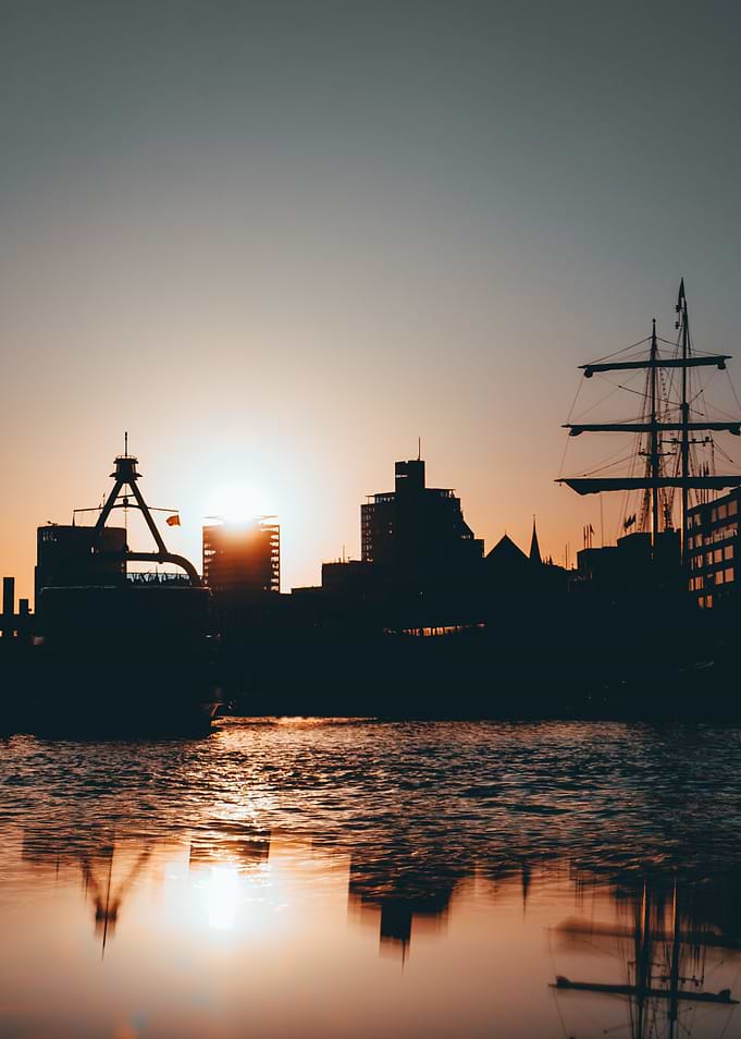 Sunset with reflections