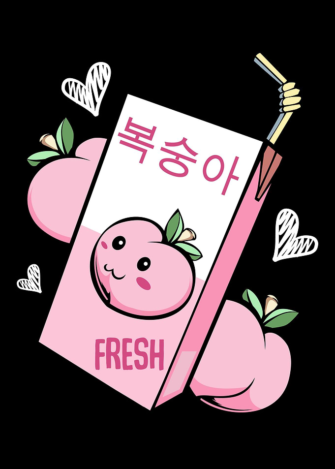 Kawaii Korean Peach Juice
