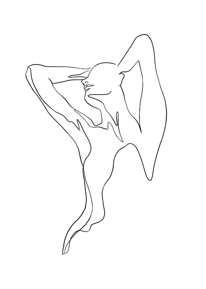 One Line Naked Girl