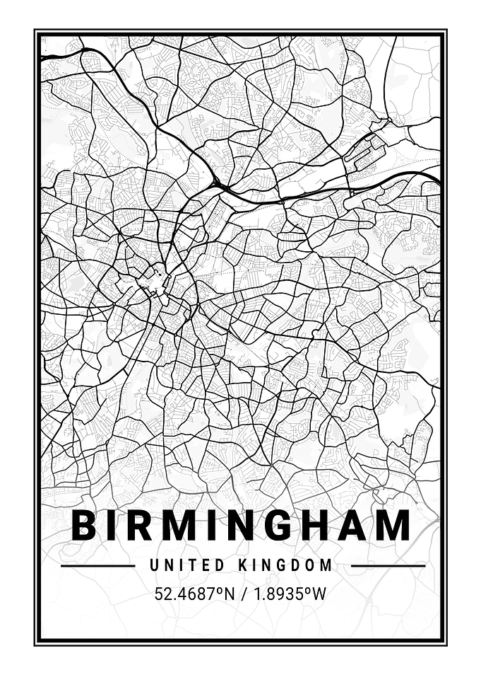Birmingham Light City Map