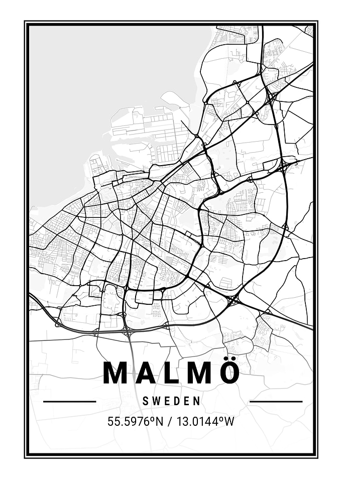 Malmo Light City Map