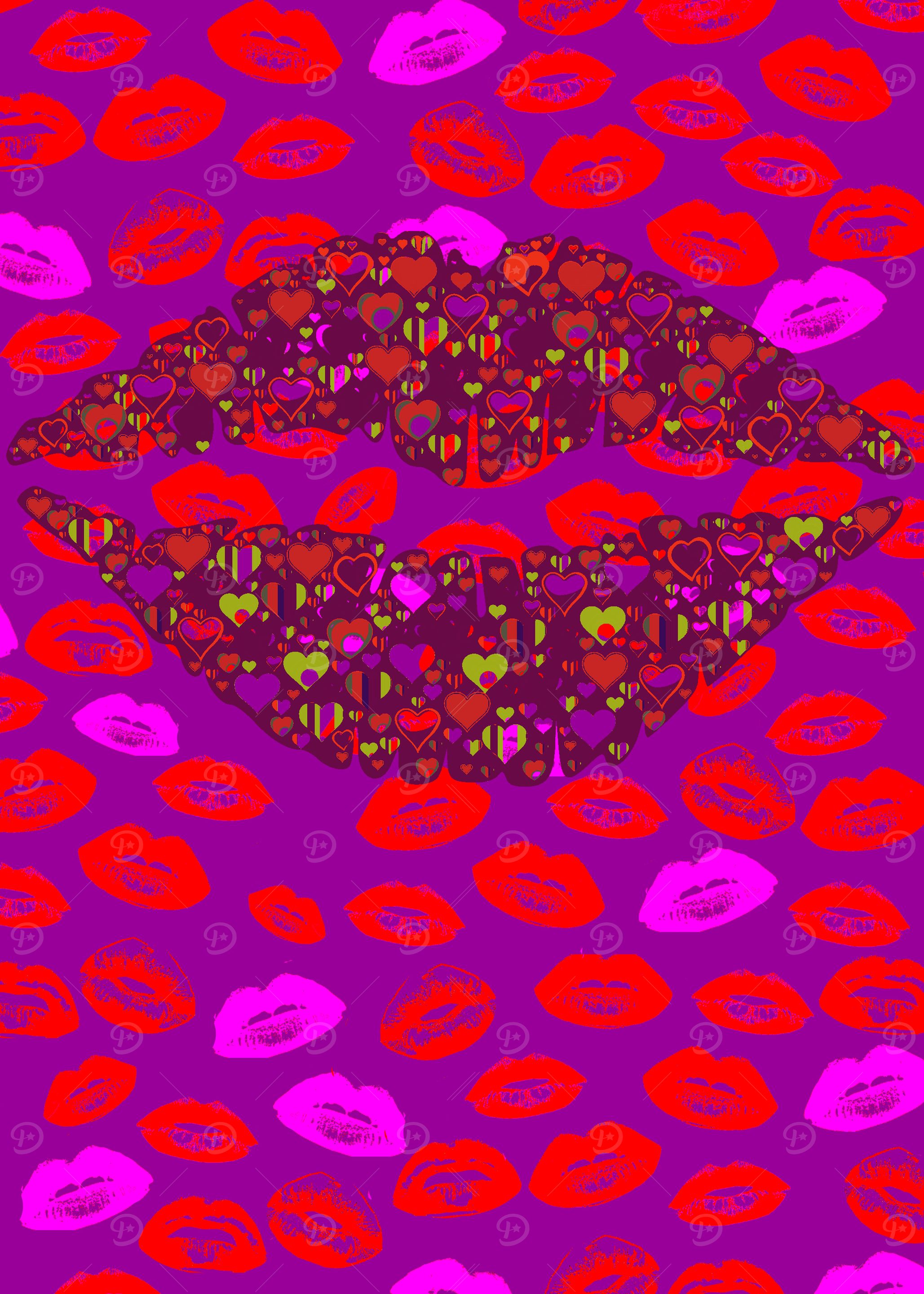 Lips Pattern Print