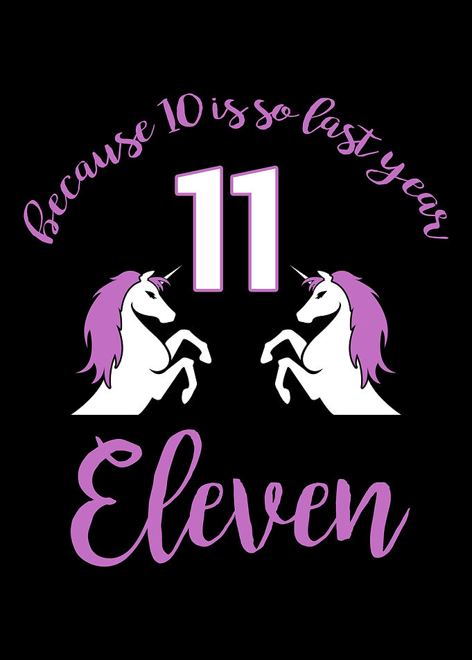 Unicorn 11th Birthday Girl