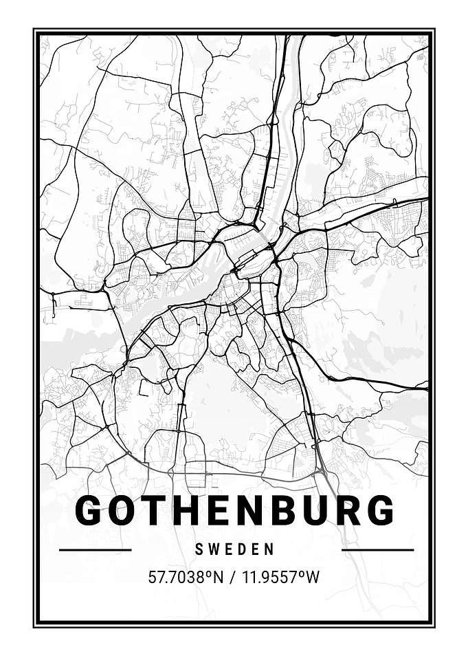 Gothenburg Light City Map