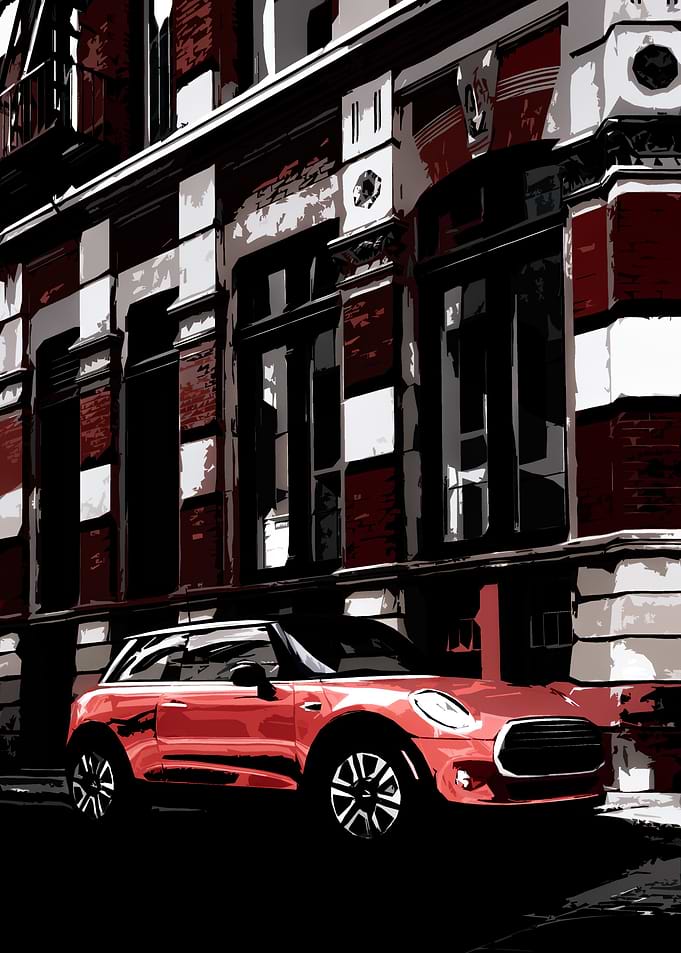 Red Mini Cooper in London