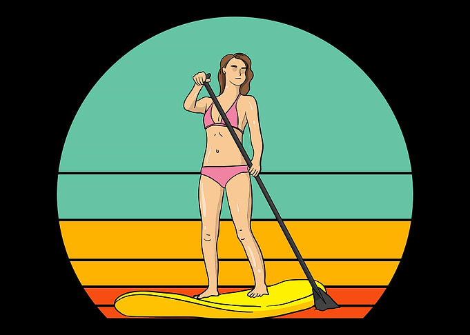 Woman On SUP Stand Up Padd