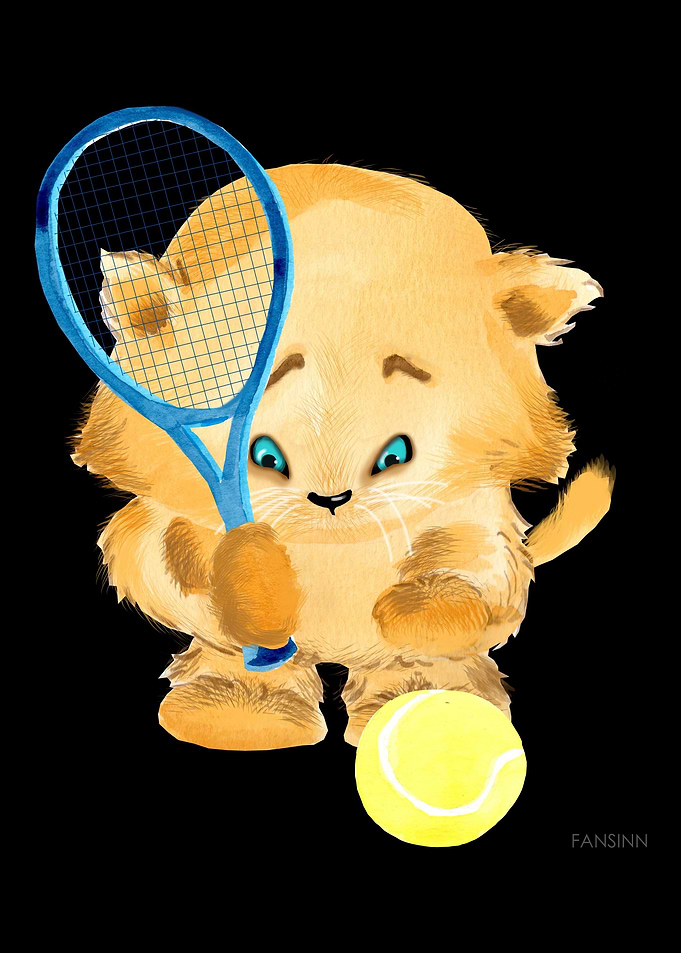 Tennis ball funny cute chi