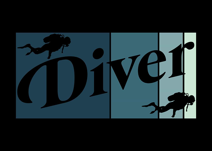 Vintage Diver Scuba Diving