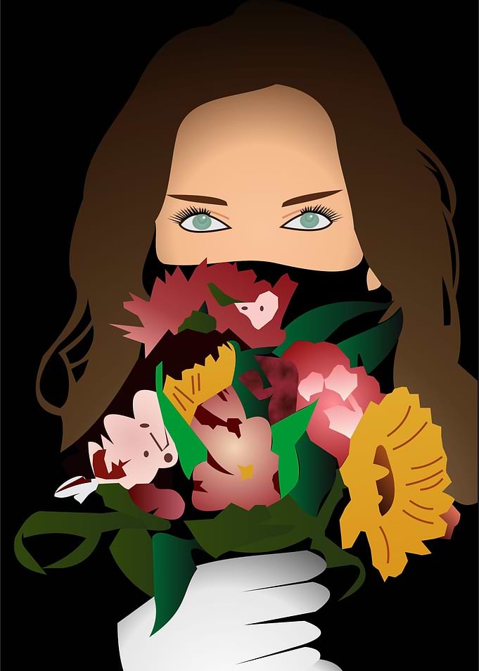 girl with flowers