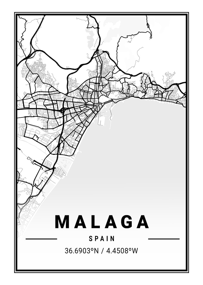Malaga Light City Map