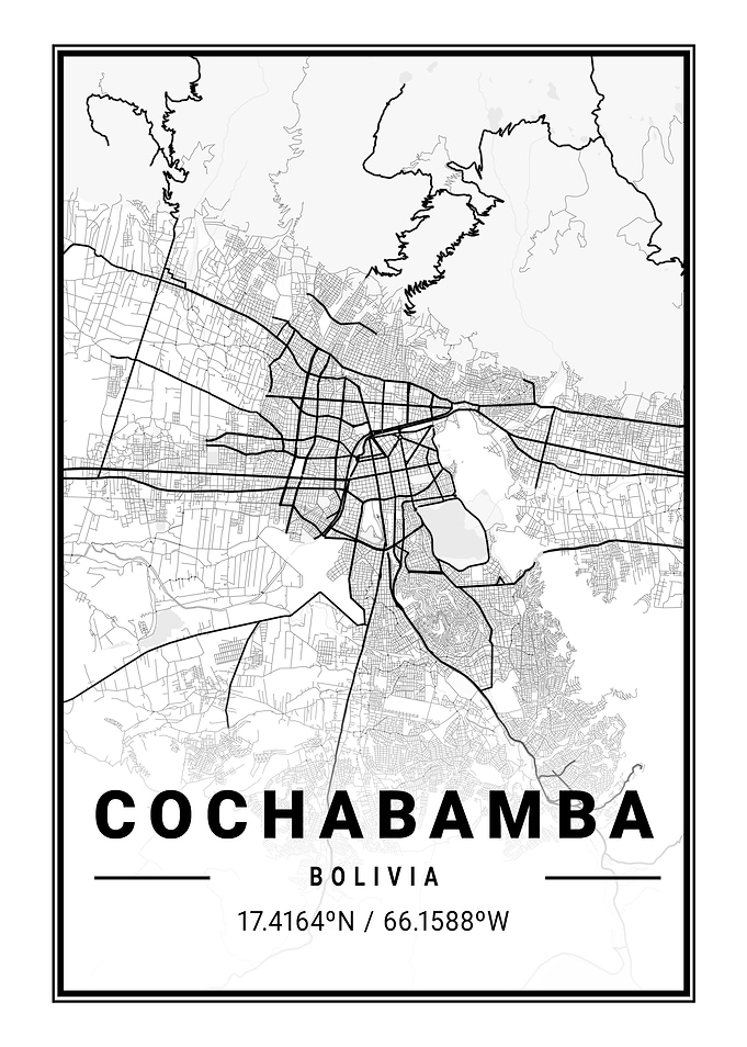 Cochabamba Light City Map