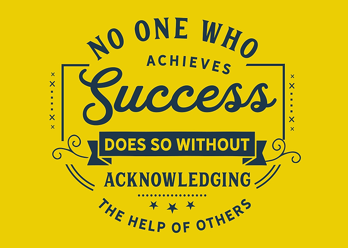 acknowledging the help