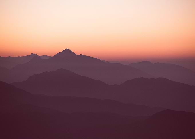 amazing sunset over hills