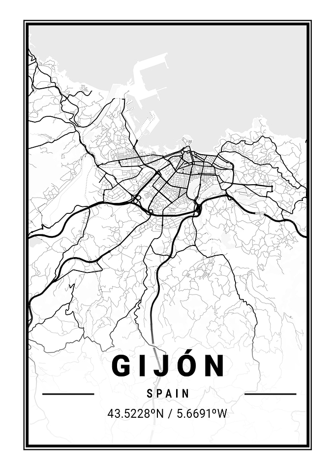 Gijon Light City Map