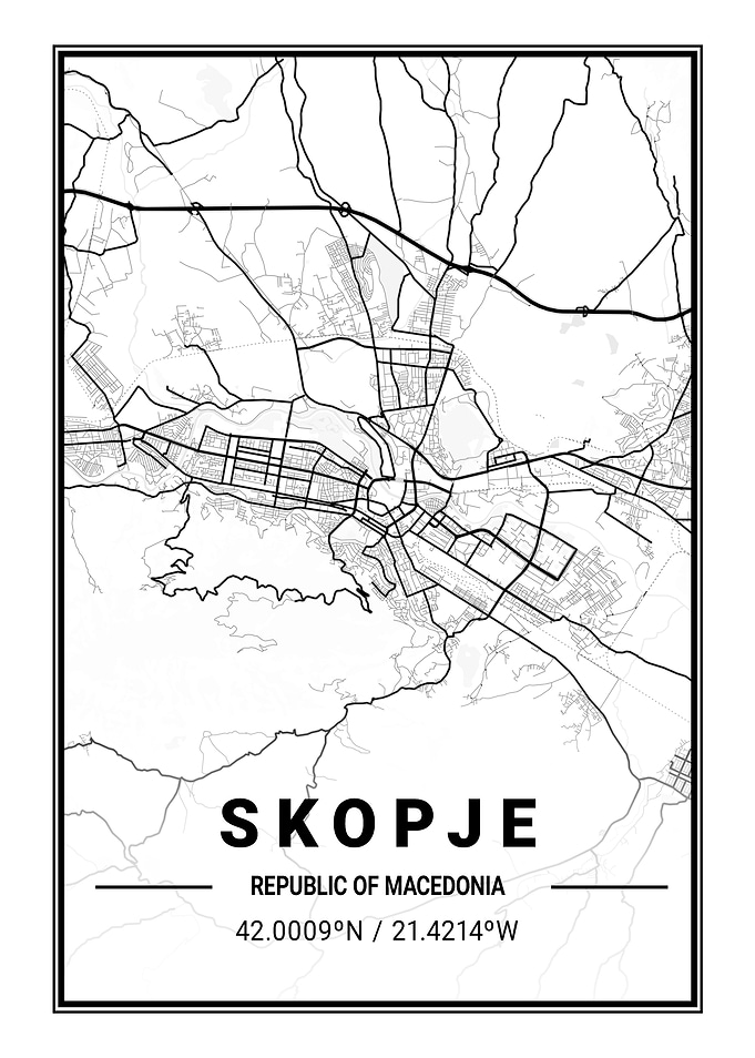 Skopje Light City Map
