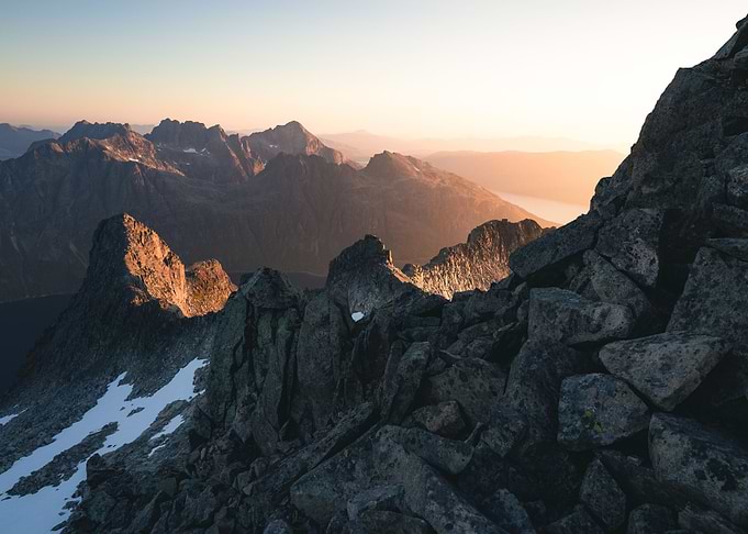 Rocky mountains at sunset
