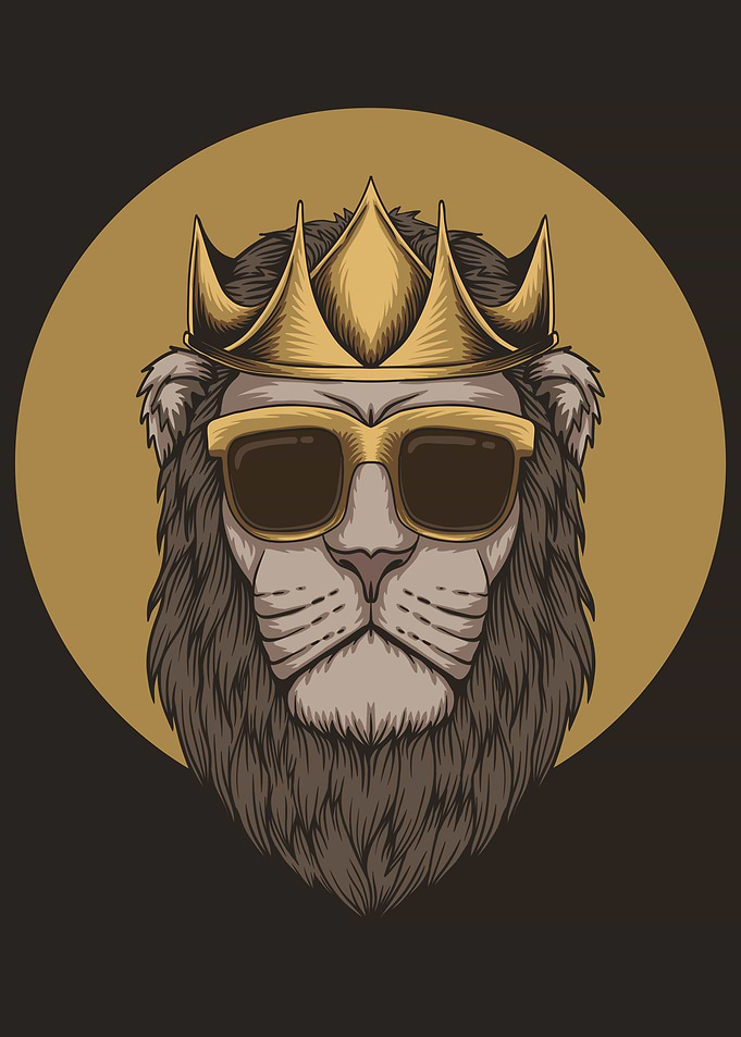 Lion the king with Crown
