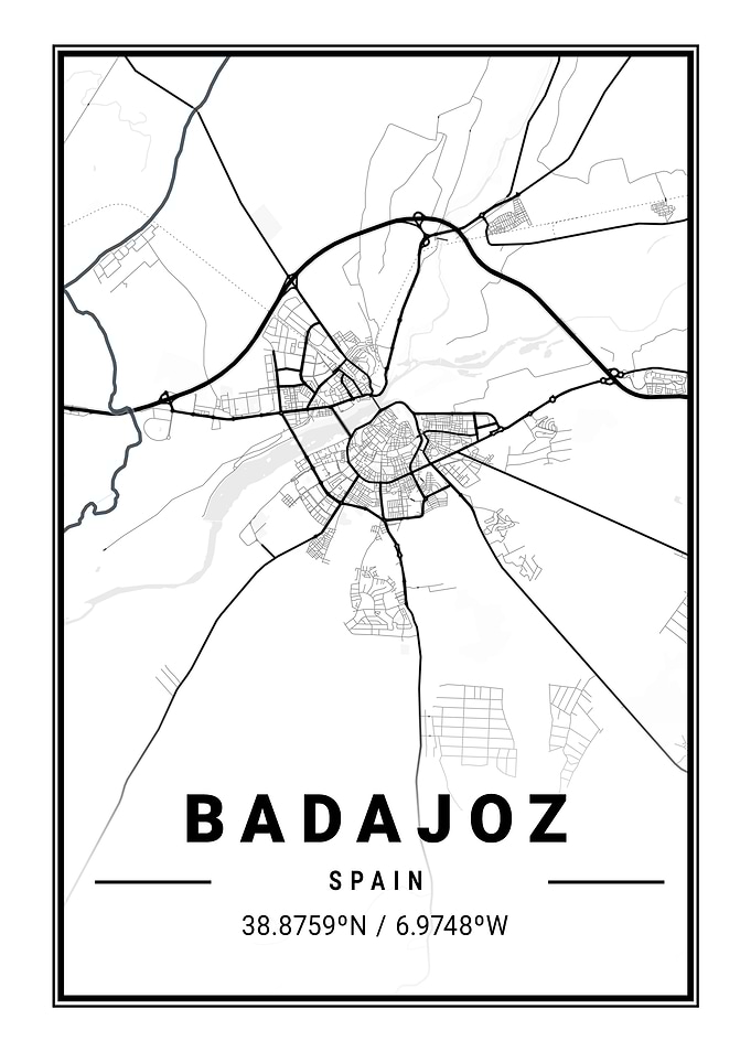 Badajoz Light City Map